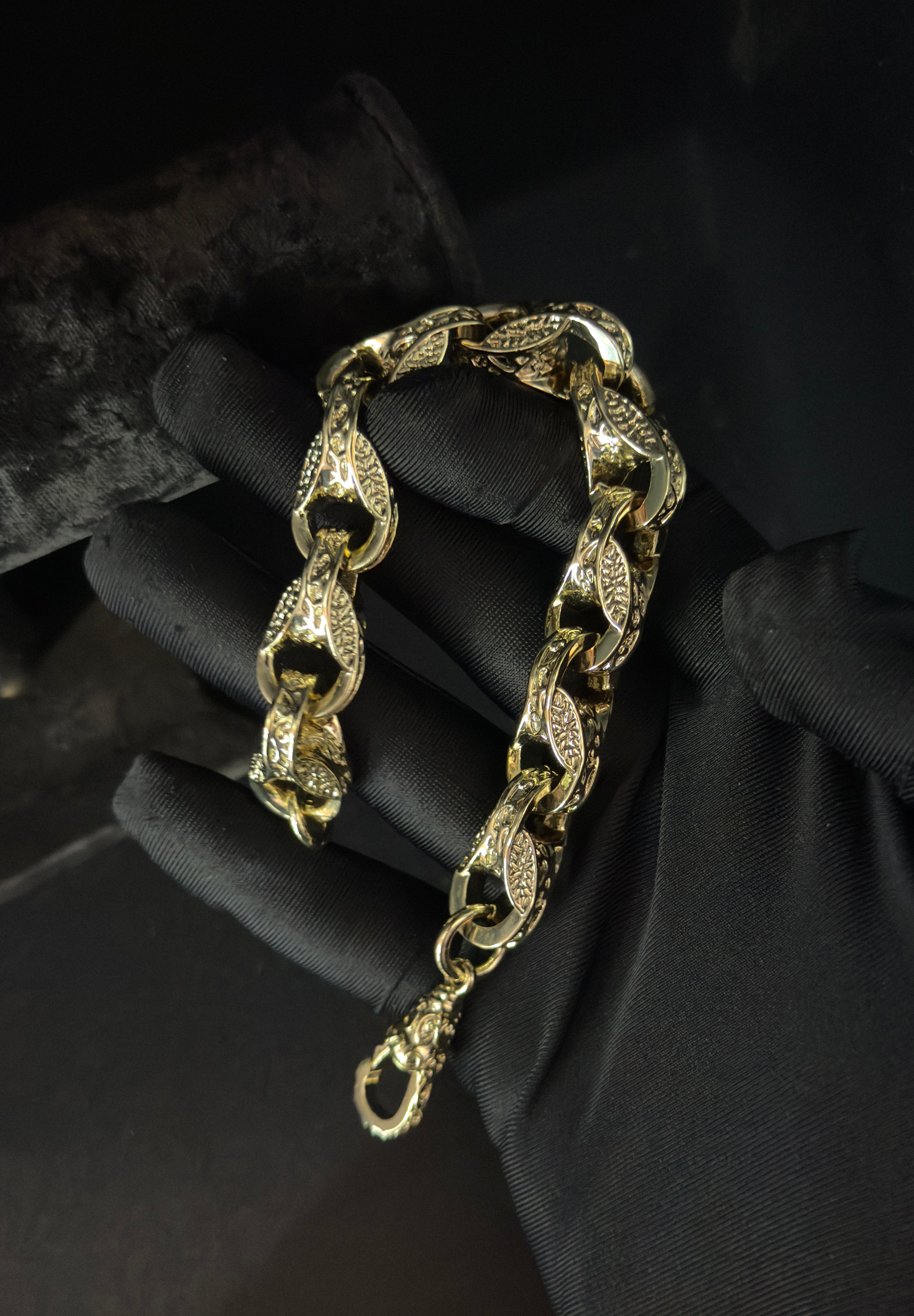 9ct Gold Filled XL 15mm 3D Tulip Bracelet with Albert Clasp