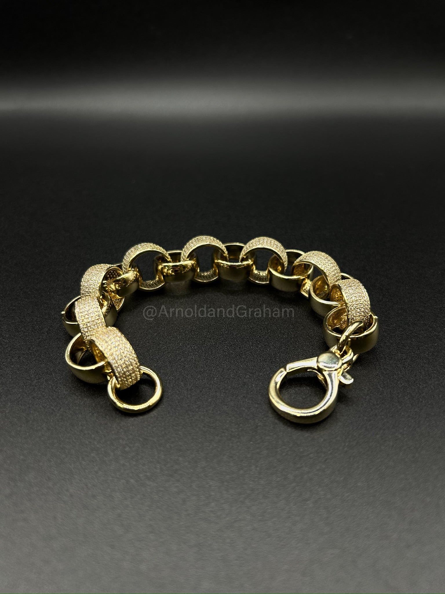 9ct Gold Filled Diamond Belcher Bracelet 16mm