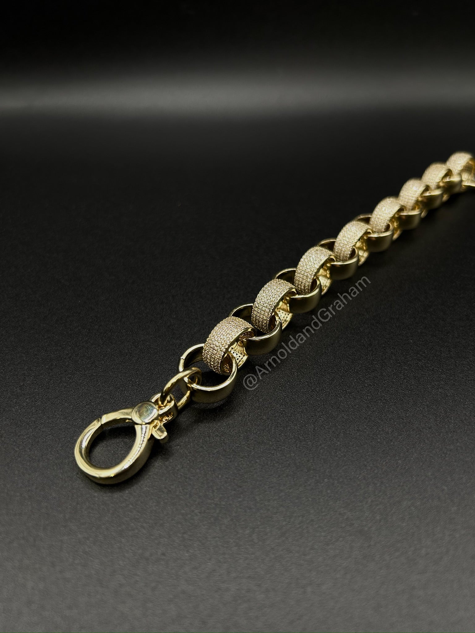 9ct Gold Filled Diamond Belcher Bracelet 16mm