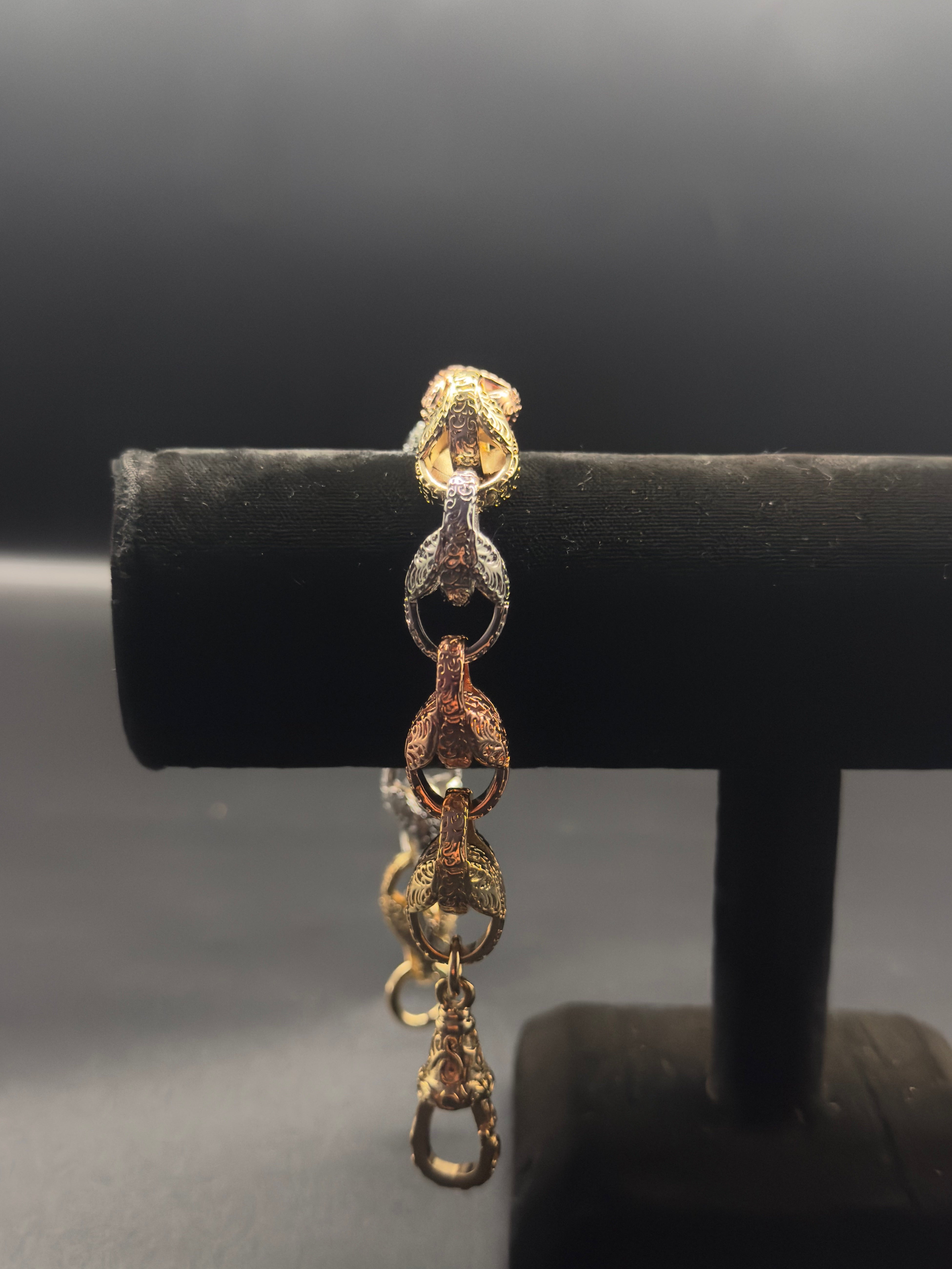 9ct Gold Filled Tri Colour Tulip Bracelet 13mm