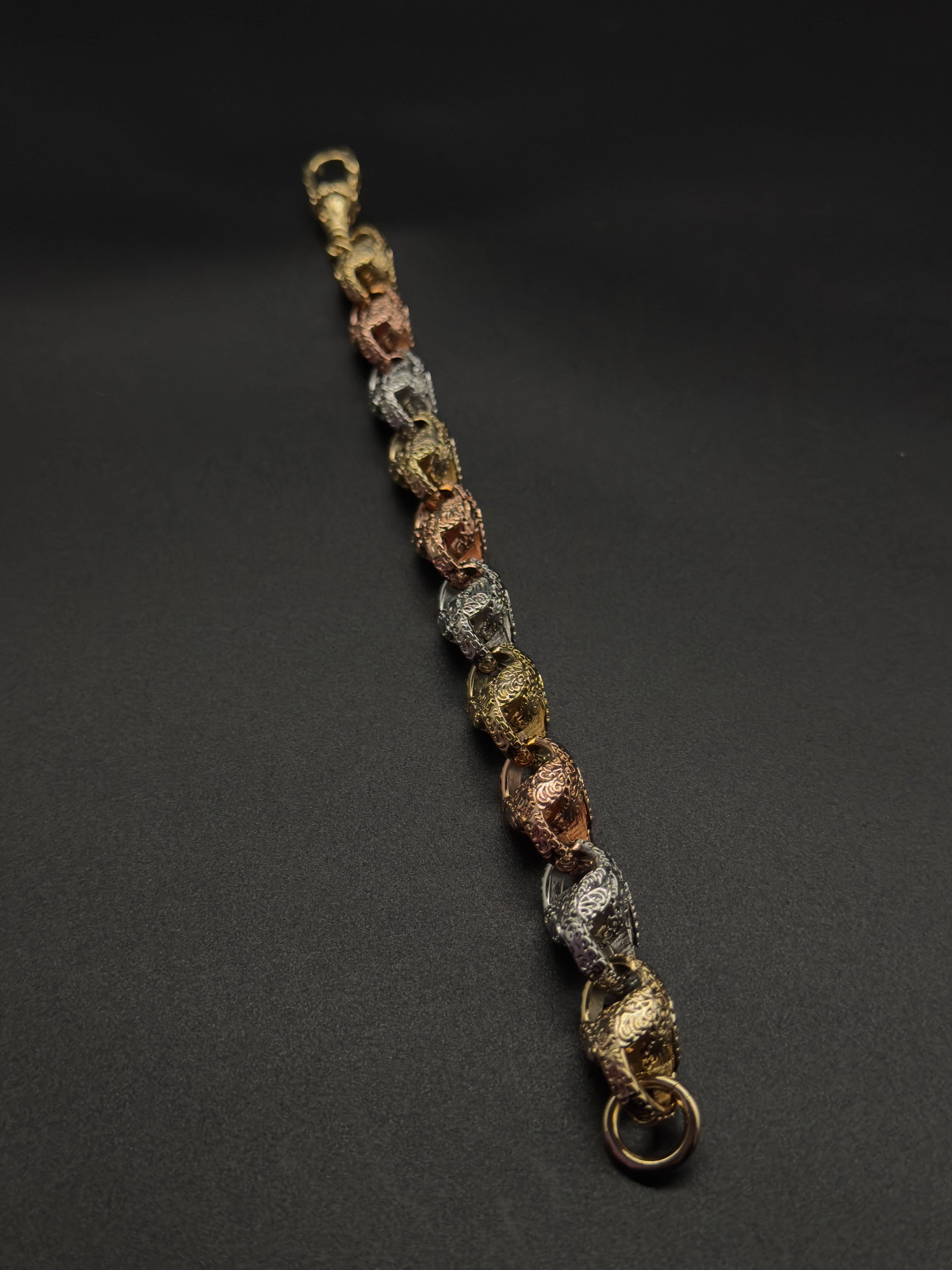 9ct Gold Filled Tri Colour Tulip Bracelet 13mm