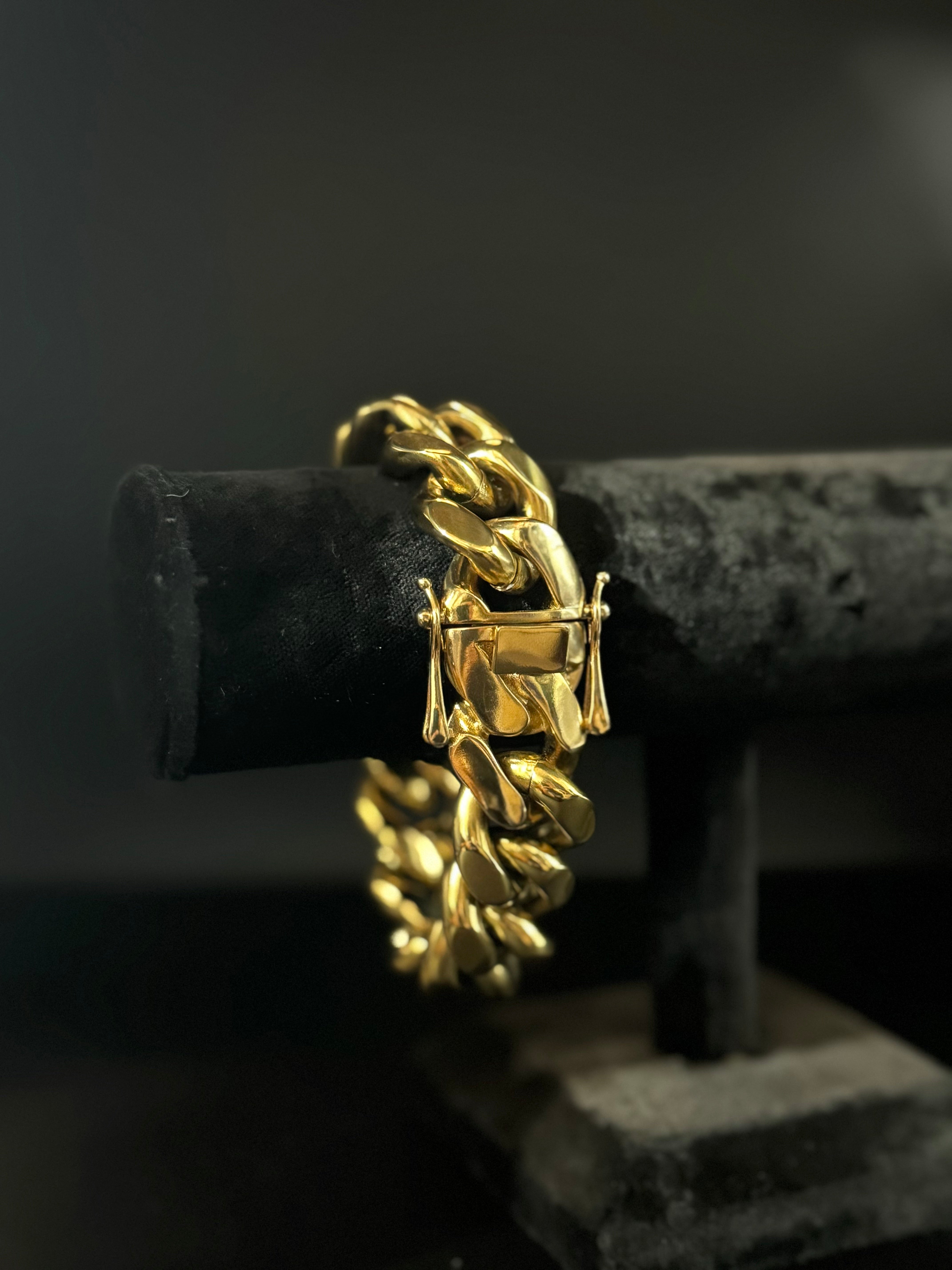 14k Yellow Gold Filled Miami Cuban Bracelet – 22 mm