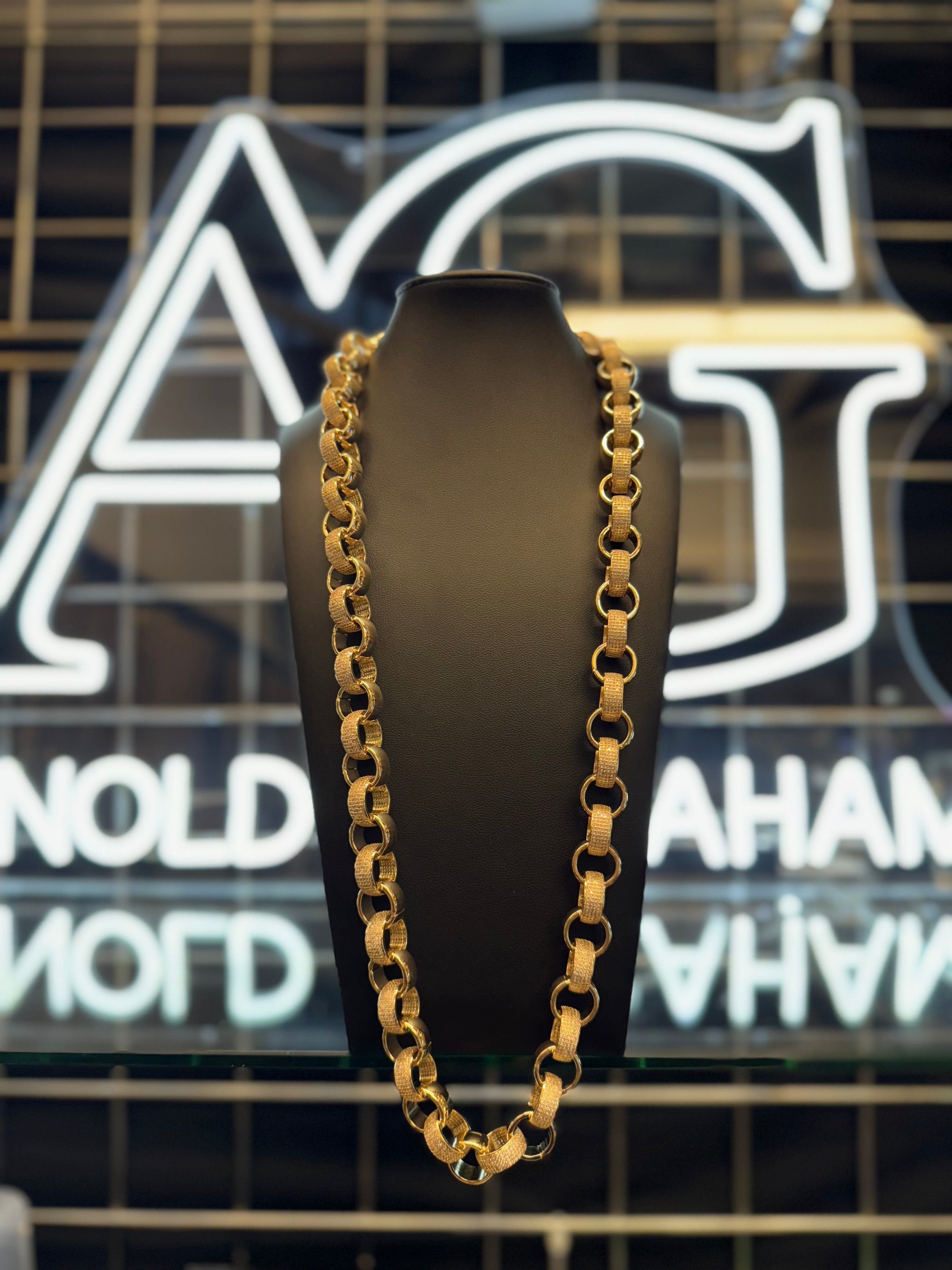 9ct Gold Filled Diamond Belcher CZ Chain 15mm
