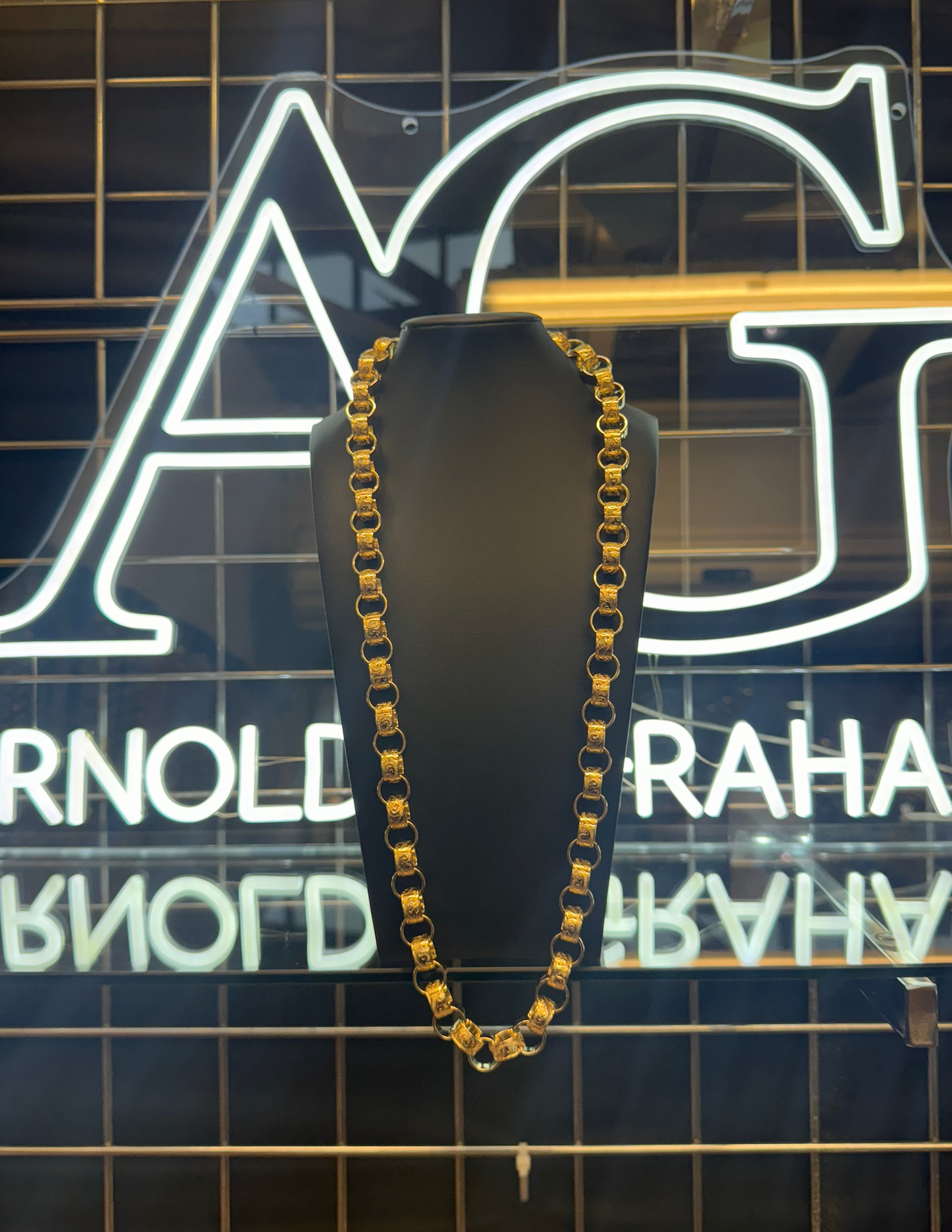 9ct Gold Filled Half Patterned Belcher Chain 14mm