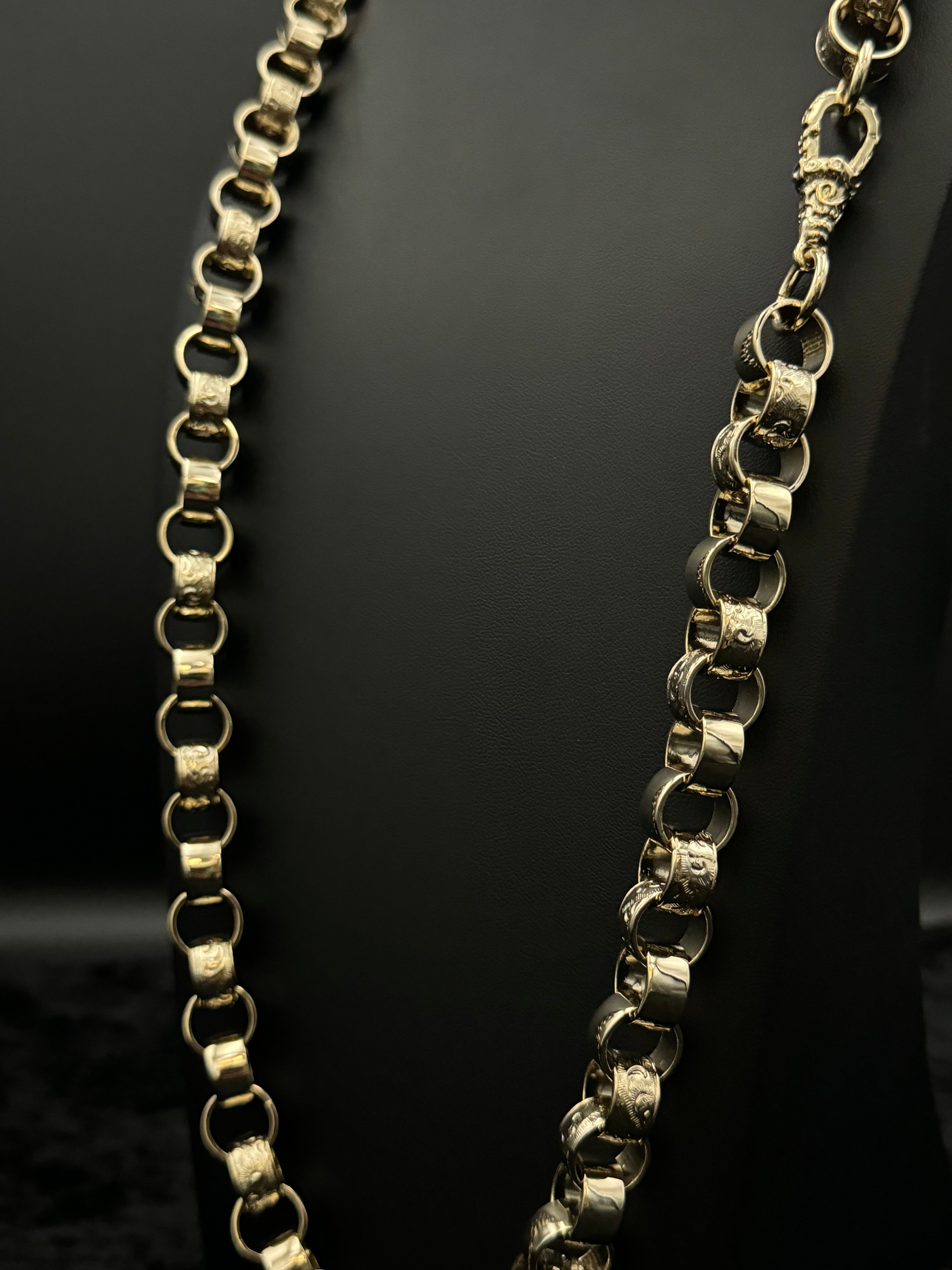 9ct Gold Filled Half  Patterned Belcher Chain 14mm