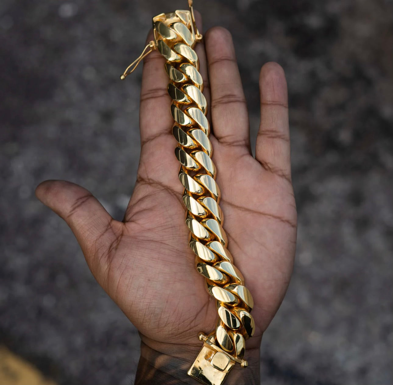 14k Yellow Gold Filled  Miami Cuban Bracelet – 22 mm